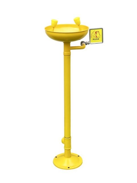 Yellow ABS coating Vertical eye wash station 