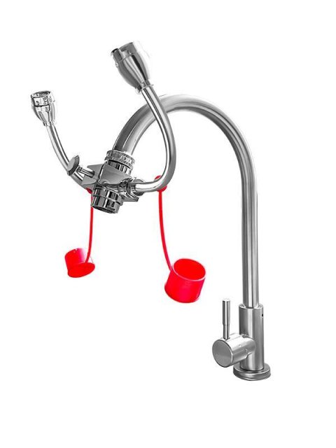 Water faucet dual purpose eye washer