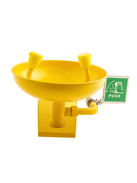 Yellow ABS Wall Mounted Eye wash