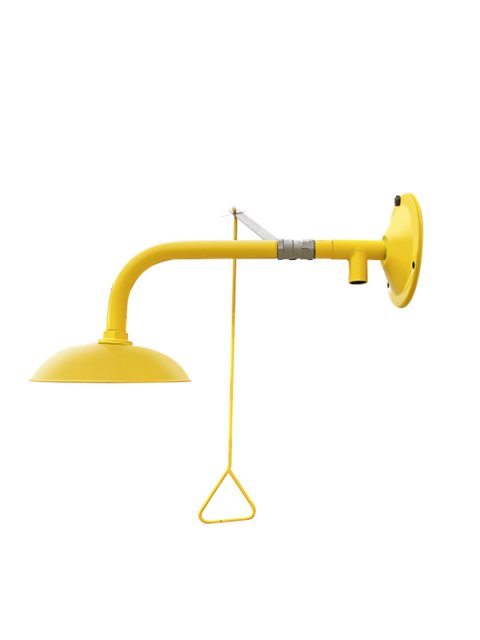 Yellow ABS Laboratory wall mounted shower